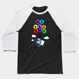 Be Unique Cute Kawaii Penguin Flying With Balloons Baseball T-Shirt